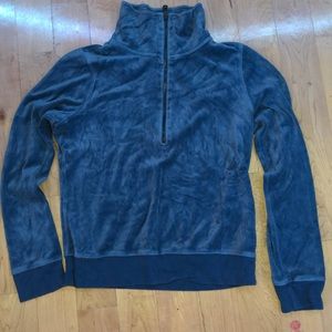 High neck, suede long sleeve hoodie